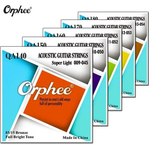 Orphee Acoustic Guitar Strings High Quality QA Series Medium Super Light Extra Light 85/15 Bronze Color End-Ball Accessories