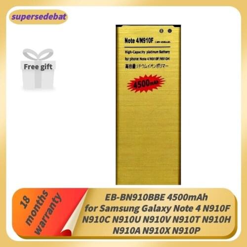 Supersedebat Batterie for Galaxy Note 4 Battery for Samsung Galaxy N910F N910C N910U N910V N910T N910H N910A N910X N910P Bateria