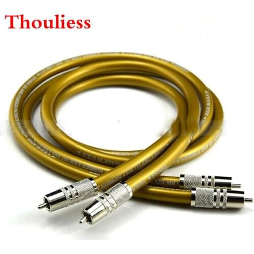Thouliess Pair HIFI Rhodium Plated RCA Plug Cardas HEXLINK GOLDEN 5C Audio 2RCA Male to Male interconnect cable