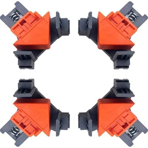 Angle Clamps 4pcs Adjustable 90 Degree ClampsSpring Loaded Swing Corner Clip Fixer for Welding Wood-Working Drilling Cabinets