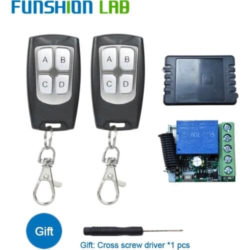 FUNSHION 433 Mhz Universal Wireless Remote Control Switch DC12V 1CH Relay Receiver Module RF Transmitter Electronic Lock Control