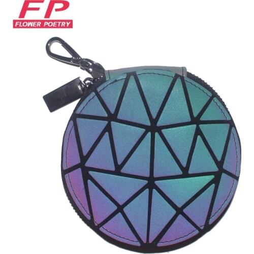 Women Coin Purse Men and Women Wallets ID Credit Card Holder Geometry Purses Girls Pendant Round Noctilucent Card Wallet 2020