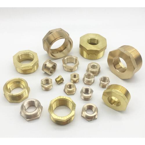 1/8" 1/4" 3/8" 1/2" 3/4" 1" BSP Male To Female Brass Bushing Reducing Pipe Fitting Connector Adapter Water Gas Fuel Home Garden