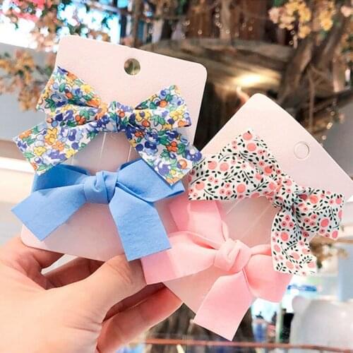 2Pcs/Set Flower Bow Hair Clips For Girls Kids Hairclip Children Hairpin Barrettes Baby Hair Accessories