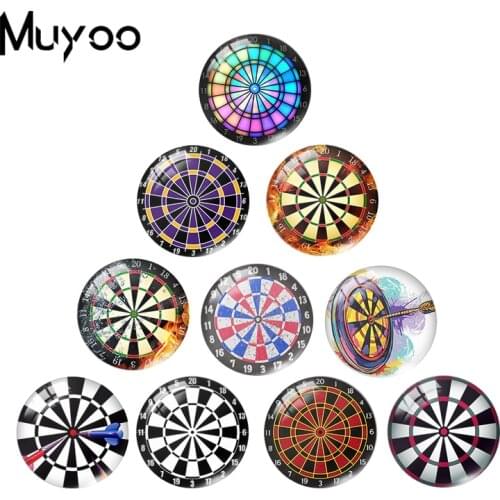 2020 New Dart Board Target Glass Dome Cabochon Game Cabochons Photo DIY Jewelry 25MM Round Glass