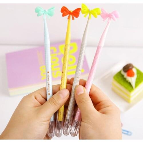 36PCS Korea Creative Cute Stationery Bow Diamond Gel Pens Kawaii School Supplies Cute Pens