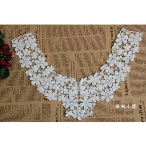 3 Piece / lot Handmade diy clothes accessories lace cotton false collar daisy hydrotropic clothes cravat trim