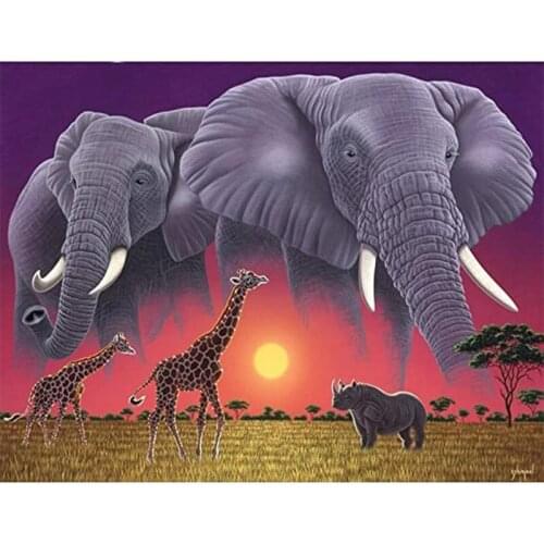 SHAYI DIY 5D Diamond Painting Animal Forest Full Square/Round Drill Elephant Mosaic Embroidery Cross Stitch Home Decor Picture