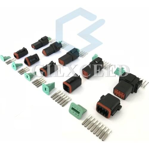 Deutsch DT Black Connector Waterproof Electrical Plug DT06/DT04 2/3/4/6/8 Pin Engine/Gearbox For Car Bus Motor Truck