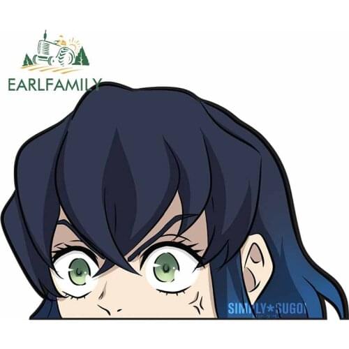 EARLFAMILY 13cm x 8.9cm for Inosuke Peeker Car Sticker Personality Suitable for RV Vinyl Car Wrap Pull Flower Decals