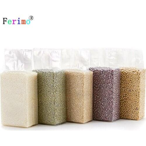 Ferimo 100pcs Rice brick bag organ bag five grains solid nylon vacuum food storage bag square folded bag