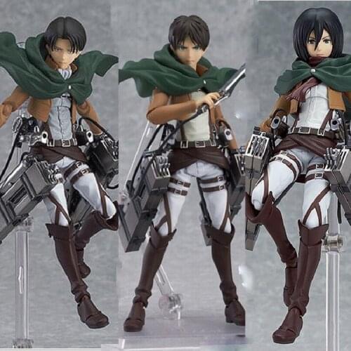 Attack on Titan Anime Figure Eren Jaeger/Levi Ackerman/Mikasa Ackerman Anime Manga Statue Action Figure Boxed Model Toys Decor