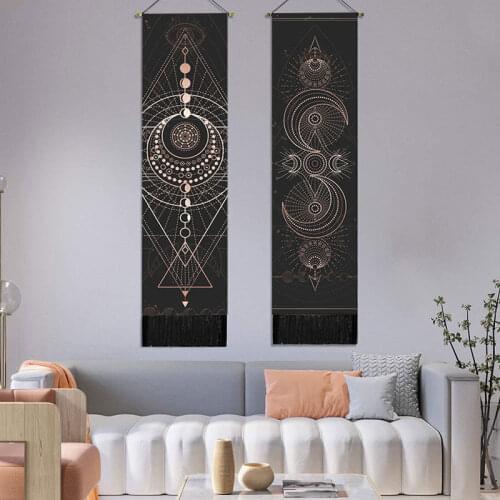 Black Tarot Card Constellation Tapestry Wall Hanging Astrology Divination Phase Tapestries Home Bedroom Office Galaxy Decor