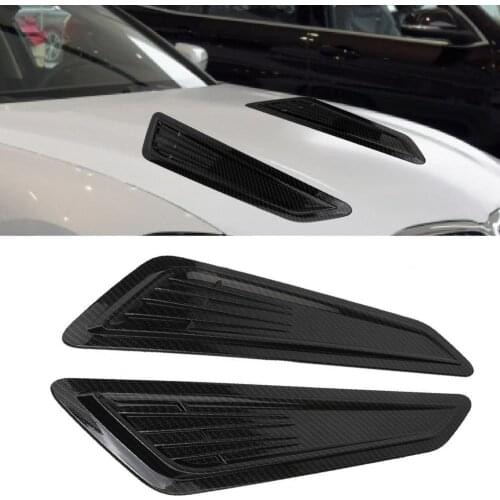 2Pcs Car Vent Trim Anti-collision High Strength ABS Decorative Front Hood Vent Shade Cover for Camaro LT 1LT 2LT RS 2016-2018