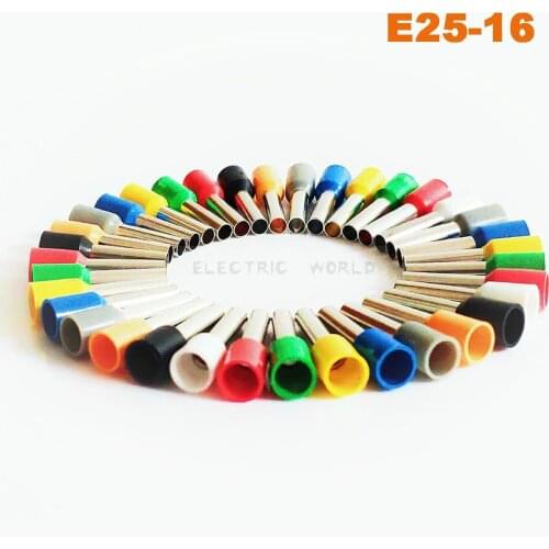 E25-16 Tube Insulated cord end terminals Cable Connector wire terminals Insulating Crimp wire Connector