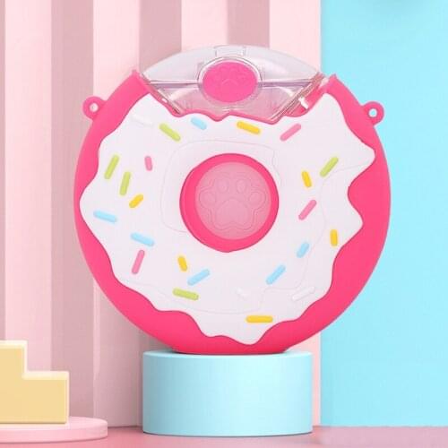 Creative Sweet Buns Shape Round Water Bottle with Straw Shoulder Strap Kids Student Portable School Leakproof Drinking Cup