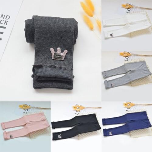 Girls Leggings Solid Color Children Elastic Cropped Under Clothing Spring Summer Autumn All-matches Skinny Leggings