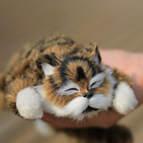 Lying Electric brown cat toy Electric singing and wagging tail cat doll gift about 30cm 0537