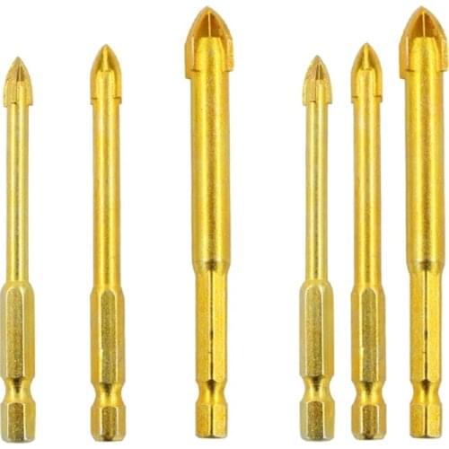 Multifunctional Cross Hexagonal Shank Triangle Drill Bit for Glass Tile Marble 896B