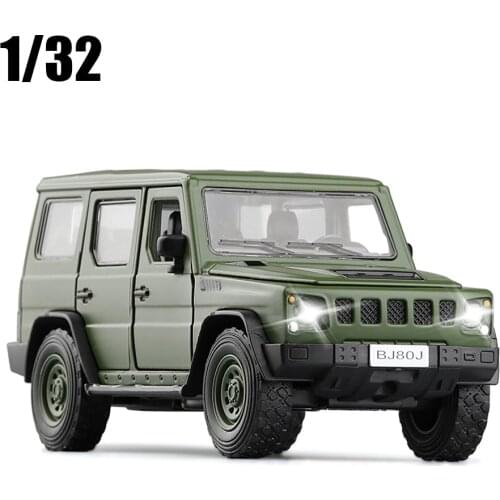 Alloy Model Car Sound Light Pull Back Toy Car 1/32 BJ80 Warriors SUV Car Model Toys Kids Toys Free Shipping