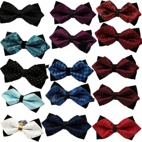Mens Bow Tie Red Pointed Black and Gold Fashion Butterfly Party Wedding Bow Ties for Men Girls Boys Bowtie Kids Be Usable 2021