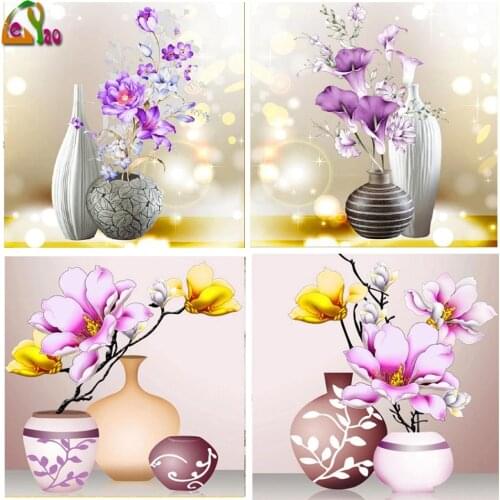 DIY Diamond Painting Art Vase Rose Flower Full Square Round Drill Cross Stitch Embroidery Kit Needlework Mosaic Wall Art Decor