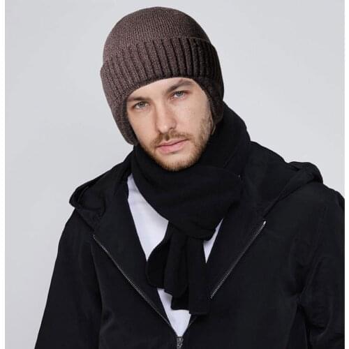 New Fashion Ski Beanies Earflap Knitted Hat Women Men Outdoor Beanie Stretch Skullcap Casual Bonnet Hats Soft Winter Warm Cap