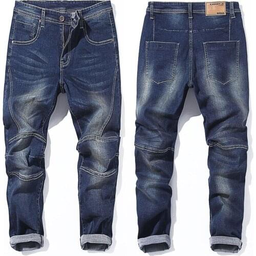 New Spring Autumn Jeans Men Elastic Waist Loose Jeans Men Stretch Ripped Pants Streetwear Mens Denim Trousers Jeans Plus Size 48