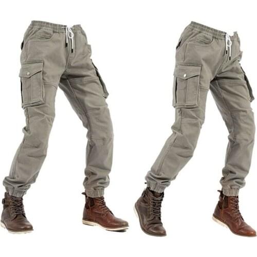 New style high-elastic men and women with protective gear leggings pants motorcycle outdoor casual pants overalls Scooter pants