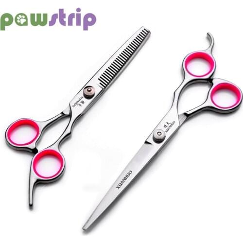 6"Stainless Steel Pet Dogs Grooming Scissors Up Down Curved Shears Sharp Edge Animals Cat Hair Cutting Barber Hairdressing Tools