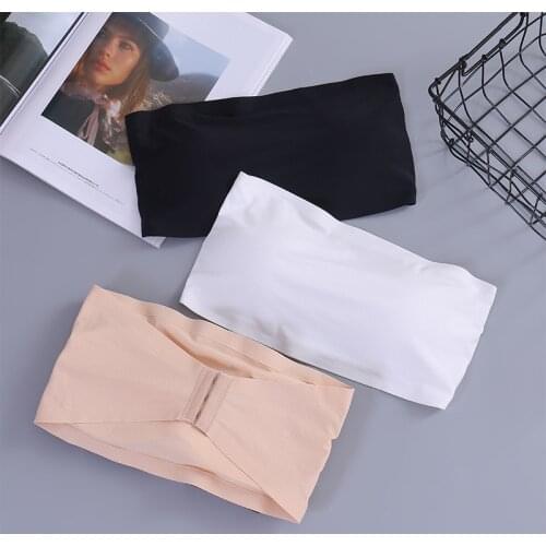 Solid Color Fashion Women Seamless Invisible Bra Sexy Non-slip Underwear Women Bra Tube Top Strapless Top