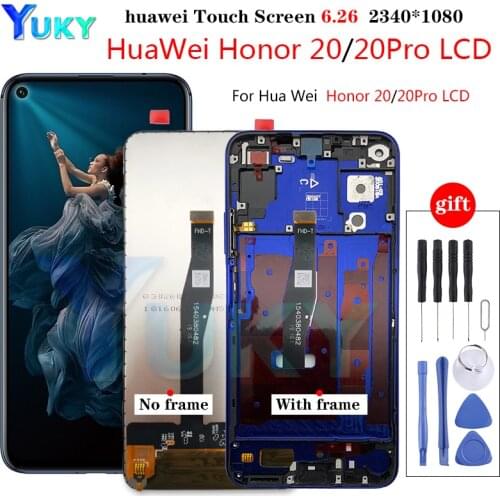 Original Display for Huawei Nova 5T LCD Display Touch Screen Digitizer With Frame for 6.26" Huawei Honor 20 LCD YAL-L21 Display