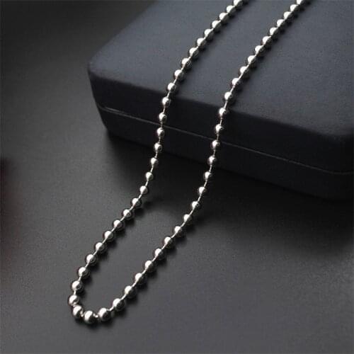 DoreenBeads Fashion Chain Necklace Silver Color Stainless Steel Ball Link Chain Concise Accessories For Men Jewelry,1 Piece