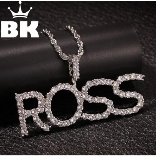 HIP HOP Custom Tennis Letter Pendant Necklace 3.5mm CZ Combination Words Name With CZ Tennis Necklaces Zirconia Jewelry