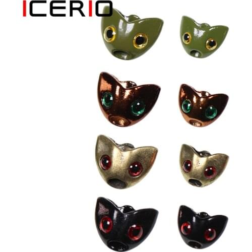 ICERIO 10PCS Fast Sink Fish Skull Sculpin Helmet Heavyweight Head Tube Flies Hook-up Streamers Fish mask Fly Tying Materials