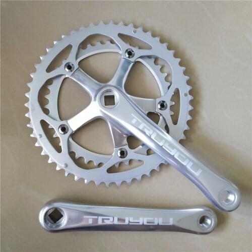 Road Bicycle 130 BCD 50T 39T Crankset Chainwheel 3/32 Folding Bike Chain Ring Double Sprocket Crank 170 MM Sliver