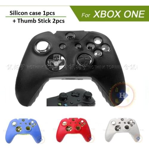 HOTHINK Silicone Cover Case Protection Skin +Thumbstick Joystick Cover Grips Caps For XBOX ONE Controller XBOXONE Gamepad