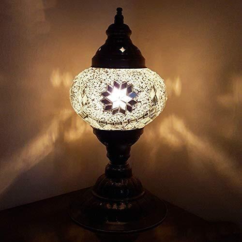 English/Moroccan/Tiffany Style Glass Desk Table Lamp 29cm - Tree _ W1