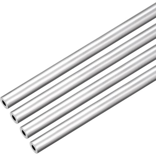 Uxcell 4Pcs 4mm ID 8mm OD 6063 Seamless Aluminum Round Straight Tubing Tube 1 Feet Length