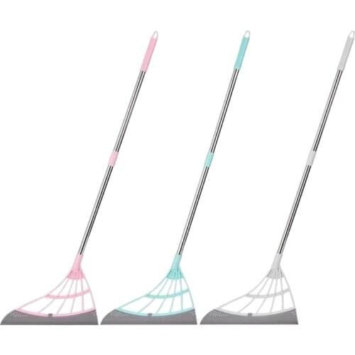 W3JE Dual-use Two-in-one Non-slip Handle Multifunction Broom for Home Office Hangable Handle Design Removable