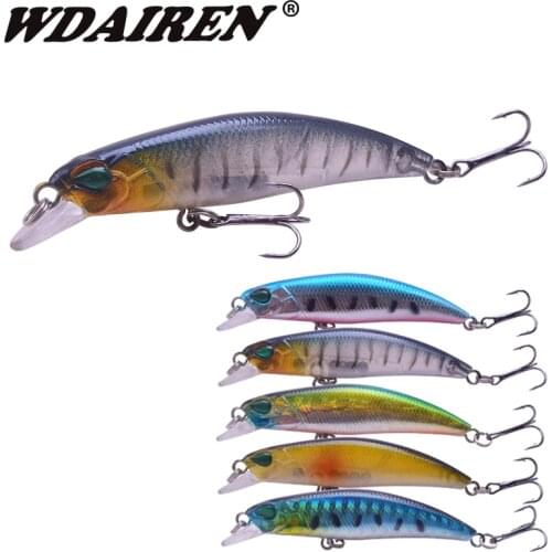 WDAIREN 65mm 3.8g Mini Minnow Lure Fishing Lures Bait with Treble Hooks dive 0.3-0.6m Wobbler Crankbaits Fishing Tackle FA-524