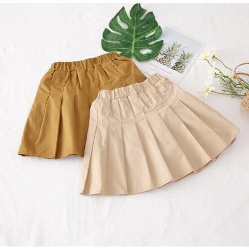 Baby Girls Skirts 2021 Spring Summer New Kids Korean Solid Pleated Skirt Fashion College Style Skirt For Girls Children Clothes