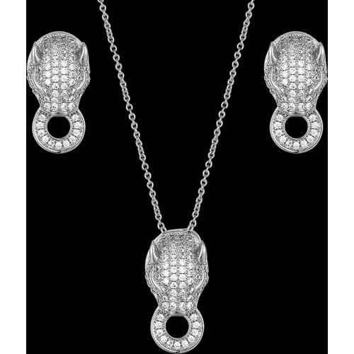 Zlxgirl jewelry luxury brand Gold copper leopard pendant earring jewelry sets fashoin women and men bridal necklace sets gifts