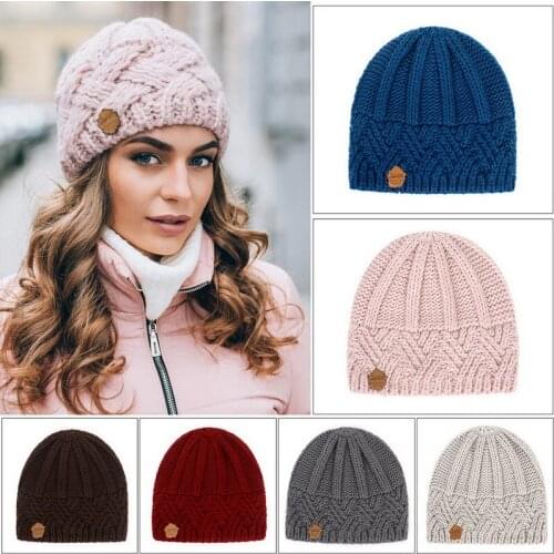2020 High Quality Winter Hat for Women Plush Version Knitted Cap Breathable Fashion Gorras Simple Hat Warm Solid Casual Lady