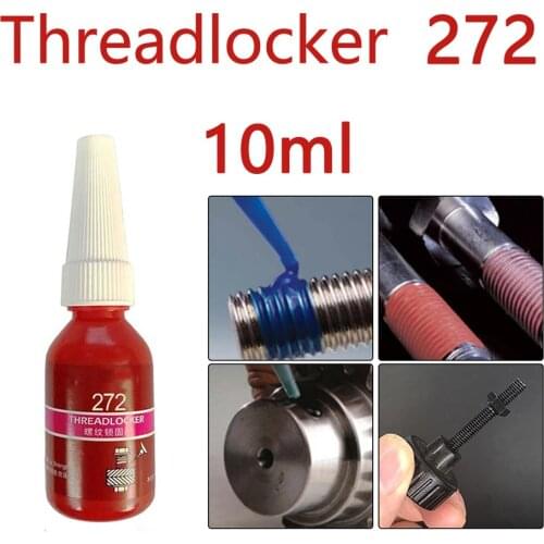 1pc 10ml Threadlocker 272 Viscosity 4000 / 5000MPa. S High Strength Threadlocker Red R Adhesive Workshop Equipment Tools