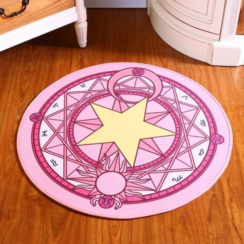 1Pcs Absorbent Non-slip Round Cartoon Cute Sakura Magic circle Children room Carpet Computer swivel chair hanging basket mat