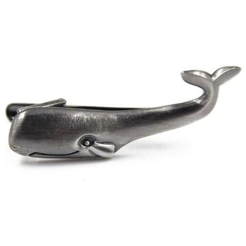 10pcs/lot Novelty Gunblack Whale Tie Clips Dolphin Tie Pins Tie Bar Copper Shark Whale Dolphin Design Mens Fashion Jewelry Gift