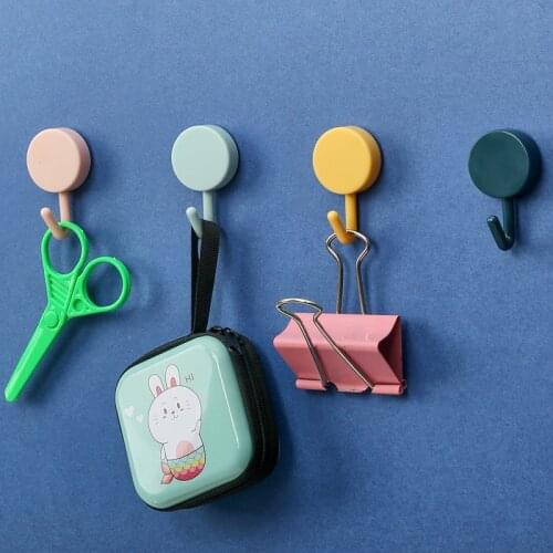 10 Pcs Key Holder Hook Plastic Door Traceless Clothes Keys Dormitory Adhesive Wall Punch Free Bathroom Kitchen Home Ins Decor