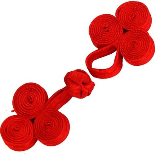 100set Craft Handmade Fabric Red Braided Button Sew On Chinese Frog Closure Fastener Knot Button for Chair Cover Clothes NK269