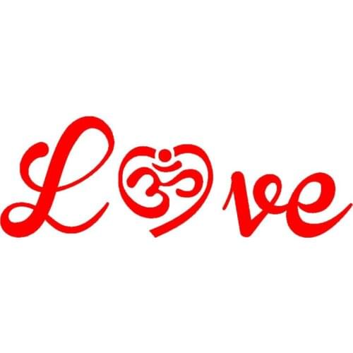 14*6cm New Love Letters Abstract Art Form Indian Yoga Element Car Stickers SUV Window Bumper Door Kayak Vinyl Decal